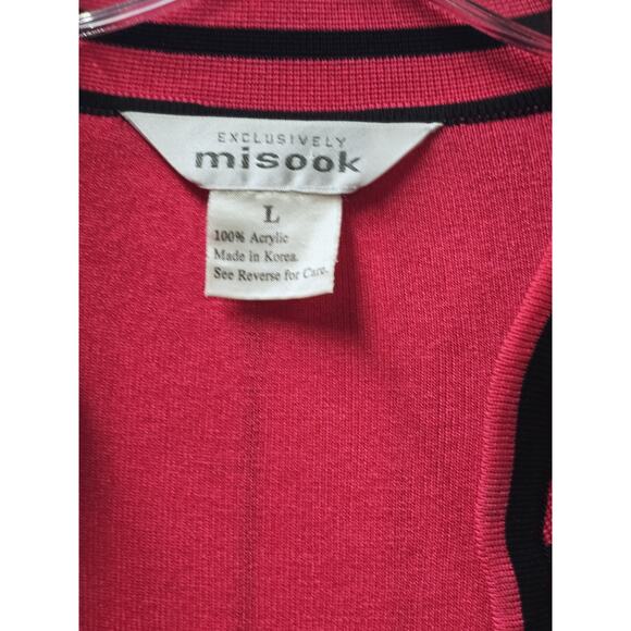 Misook Jacket Short Sleeve Open Front Business Career Pink Black Size Large - Picture 5 of 7